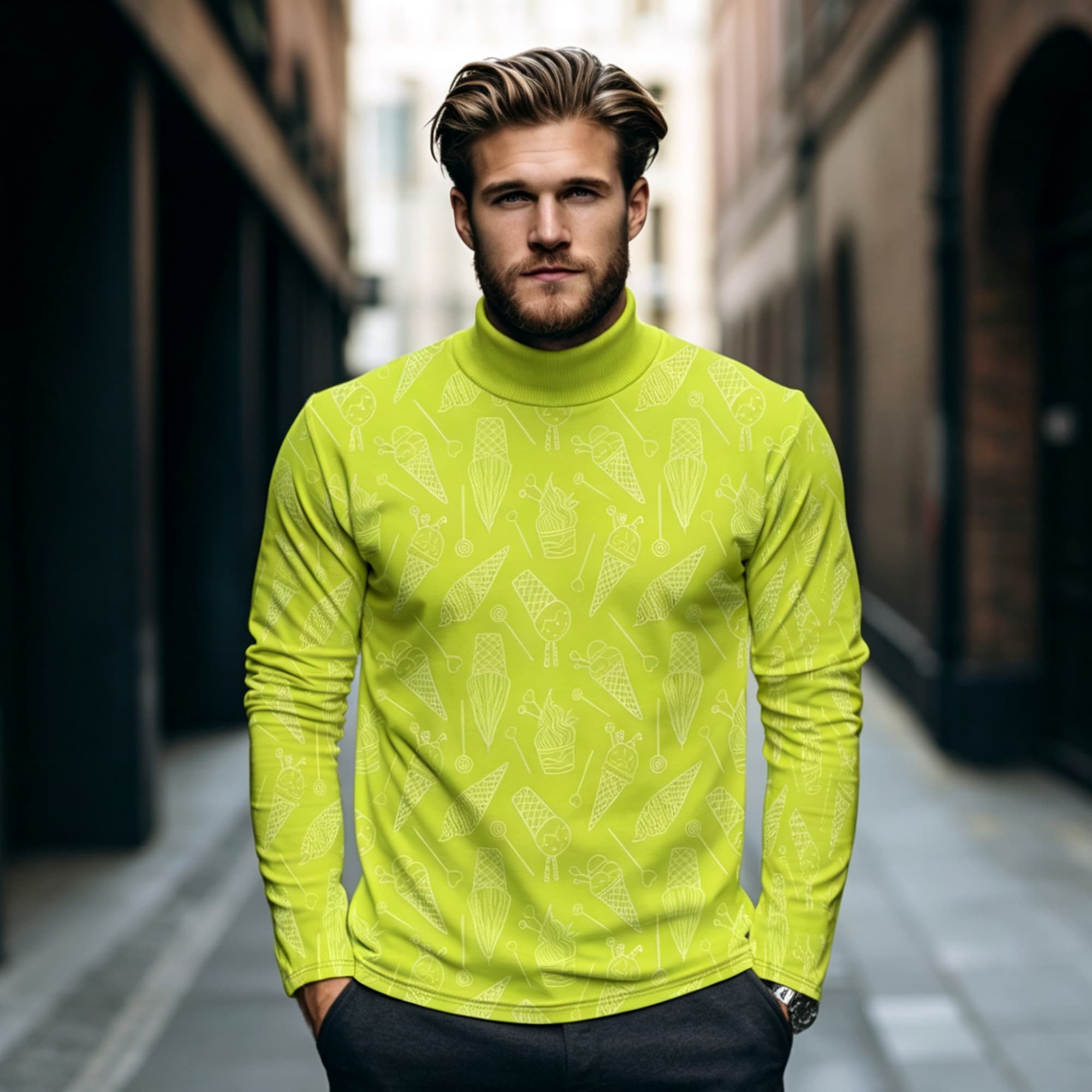 Mens Fashion Streetwear - Maglietta da Uomo a Maniche Lunghe
