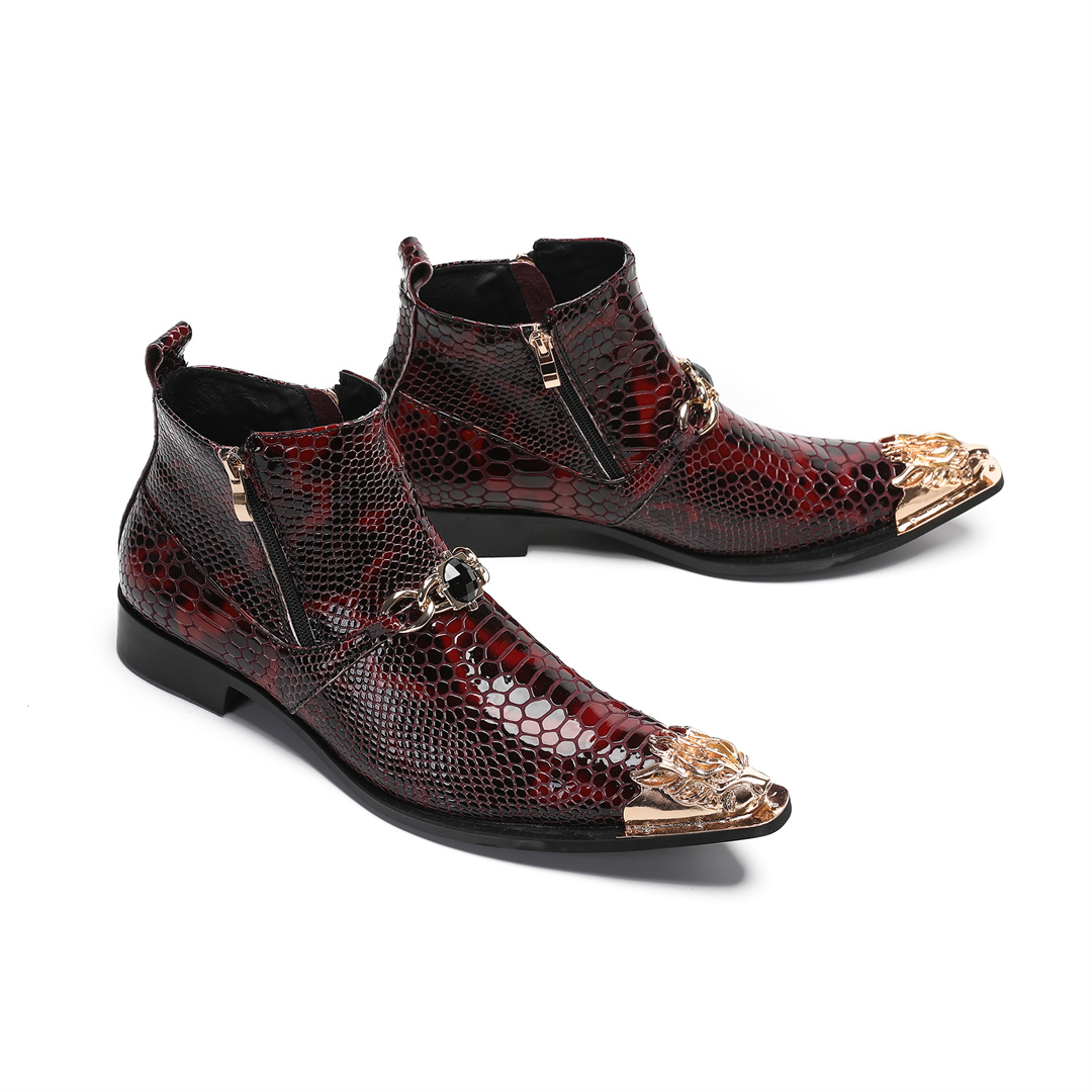 Mens Fashion Dress - Stivaletti da uomo in vera pelle