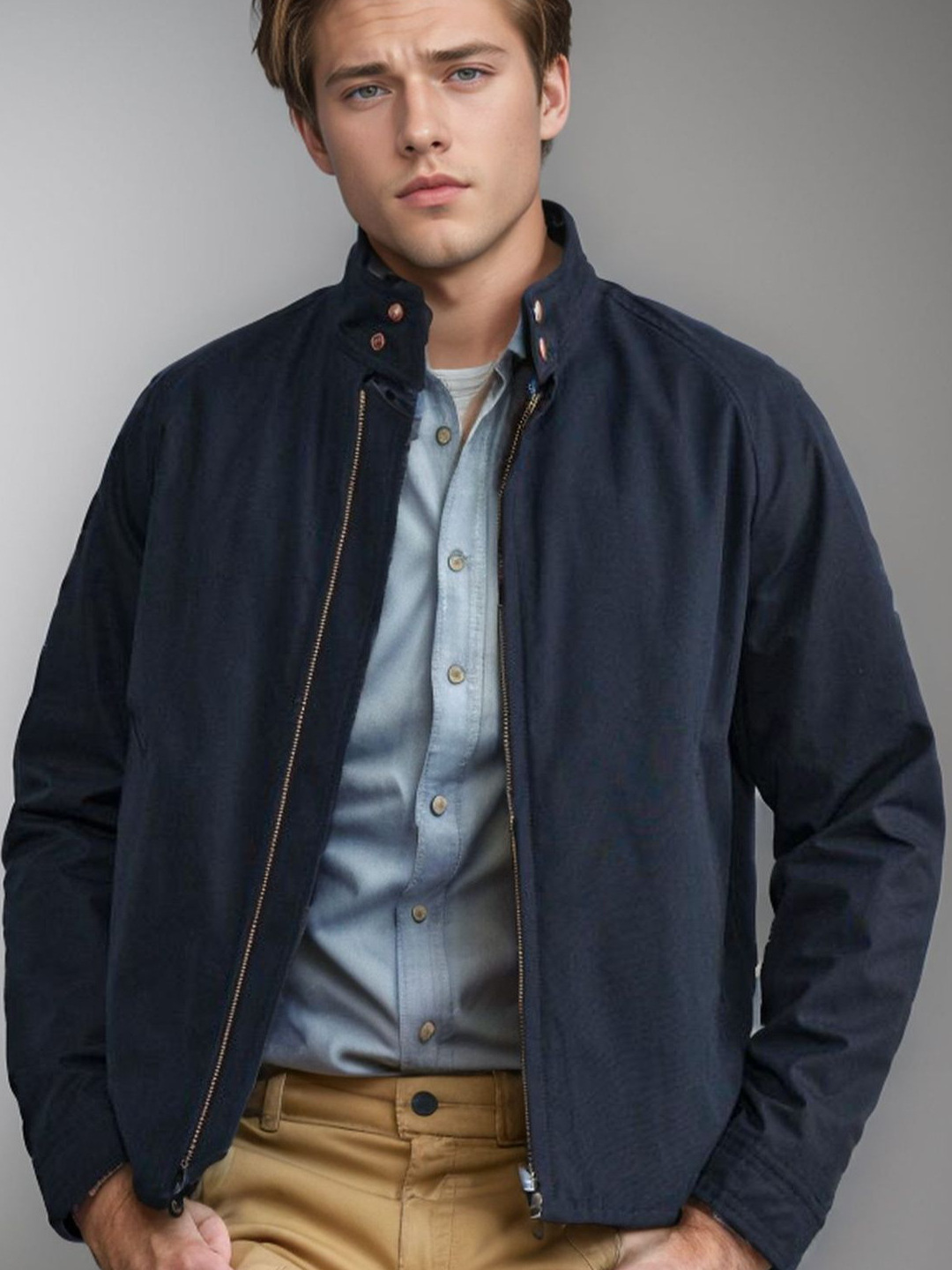 Harrington Jacket - Giacca da uomo con zip e
