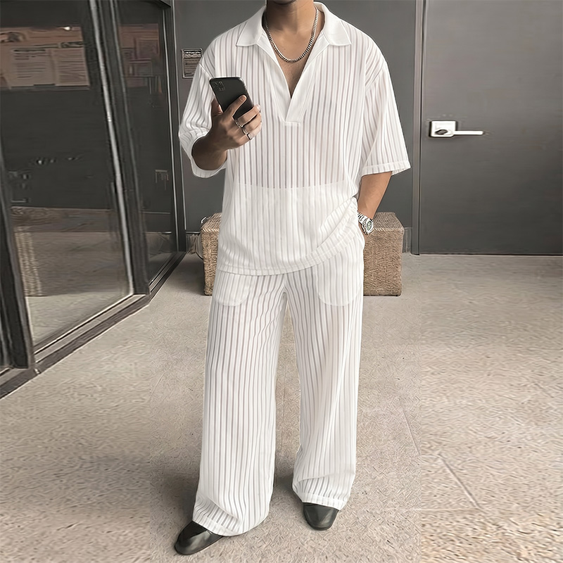 Mens Fashion Streetwear - INCERUN Set da uomo a righe