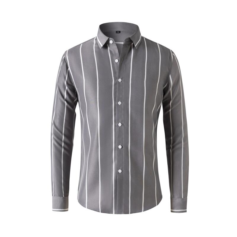 Mens Fashion Dress - Camicia Elegante a Righe da Uomo,