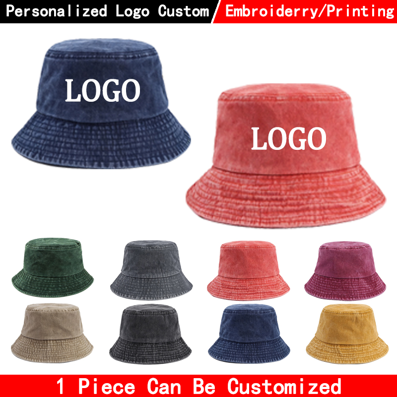 Mens Fashion Bucket Hat - Cappello da pescatore in denim con