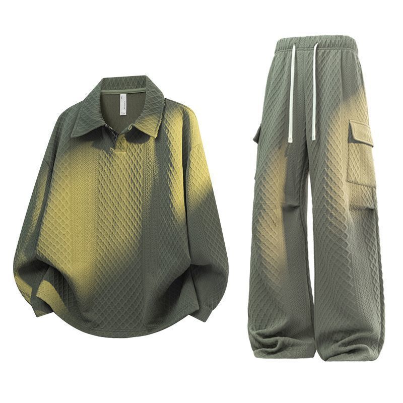 Men'S Fashion Loose Pants - Set Unisex con Camicia Polo a