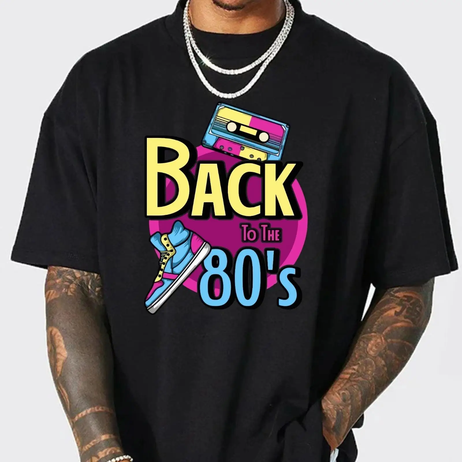 Mens Fashion In 1980S - T-shirt retrò anni '80, immagine di