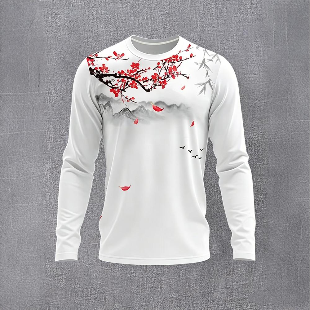 Mens Fashion Streetwear - T-shirt a maniche lunghe da uomo