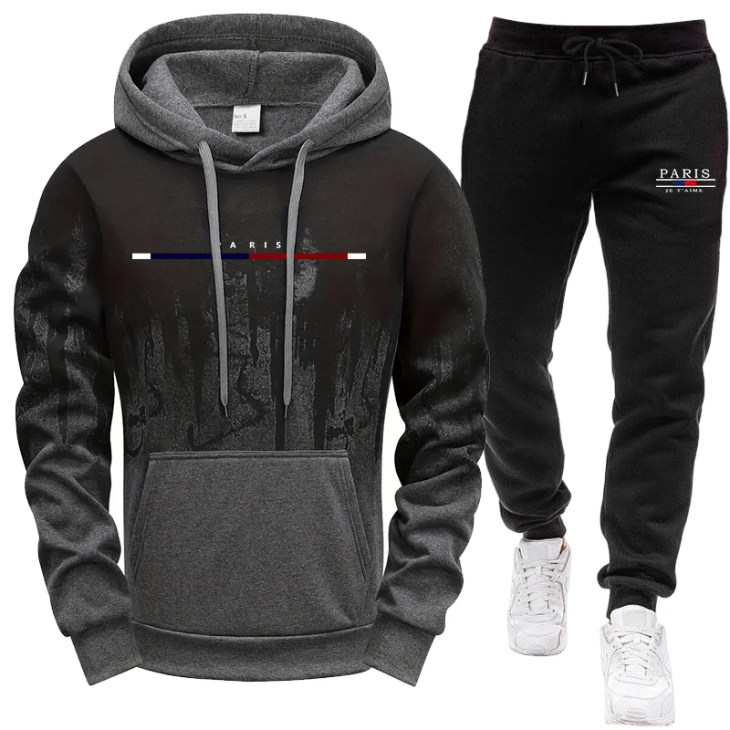 Paris Men'S Fashion - Completo da Uomo/Felpa con Cappuccio/Pantaloni Autunno