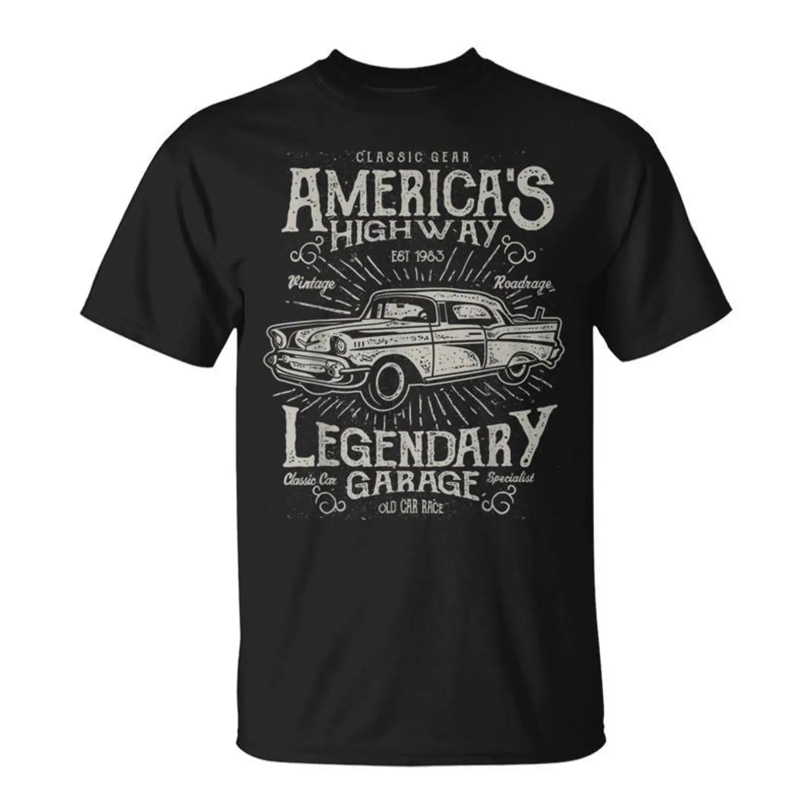 Mens Fashion In The 50S - T-shirt vintage anni '50 per auto