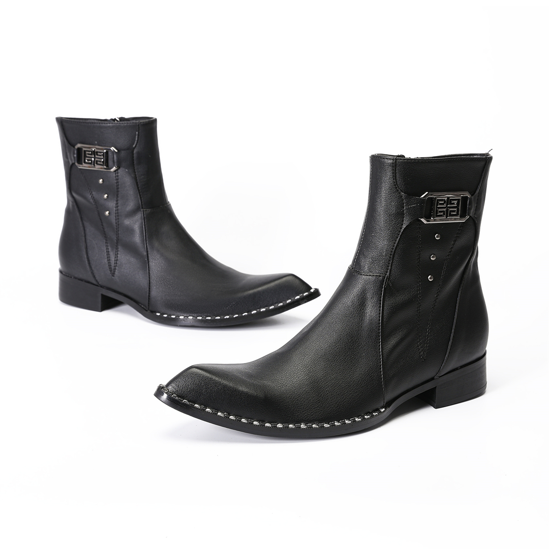 Stivaletti alla moda neri a pu - Mens Fashion Dress recensione e prezzo