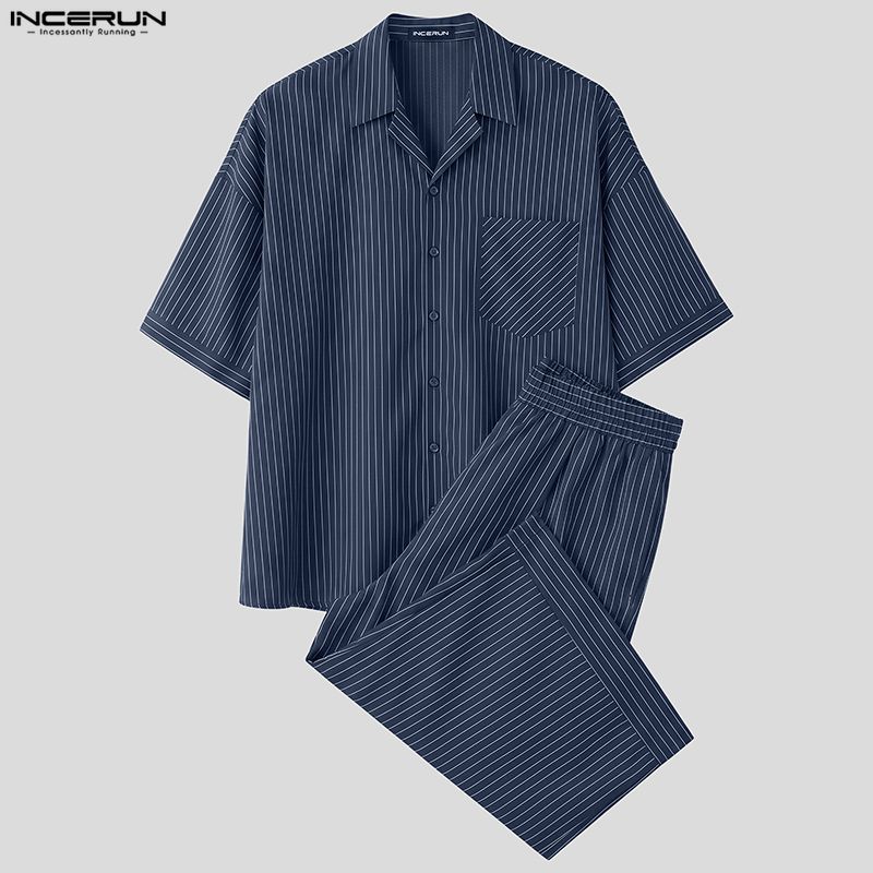 INCERUN Set da Uomo a Righe, C - Mens Fashion Streetwear recensione e prezzo