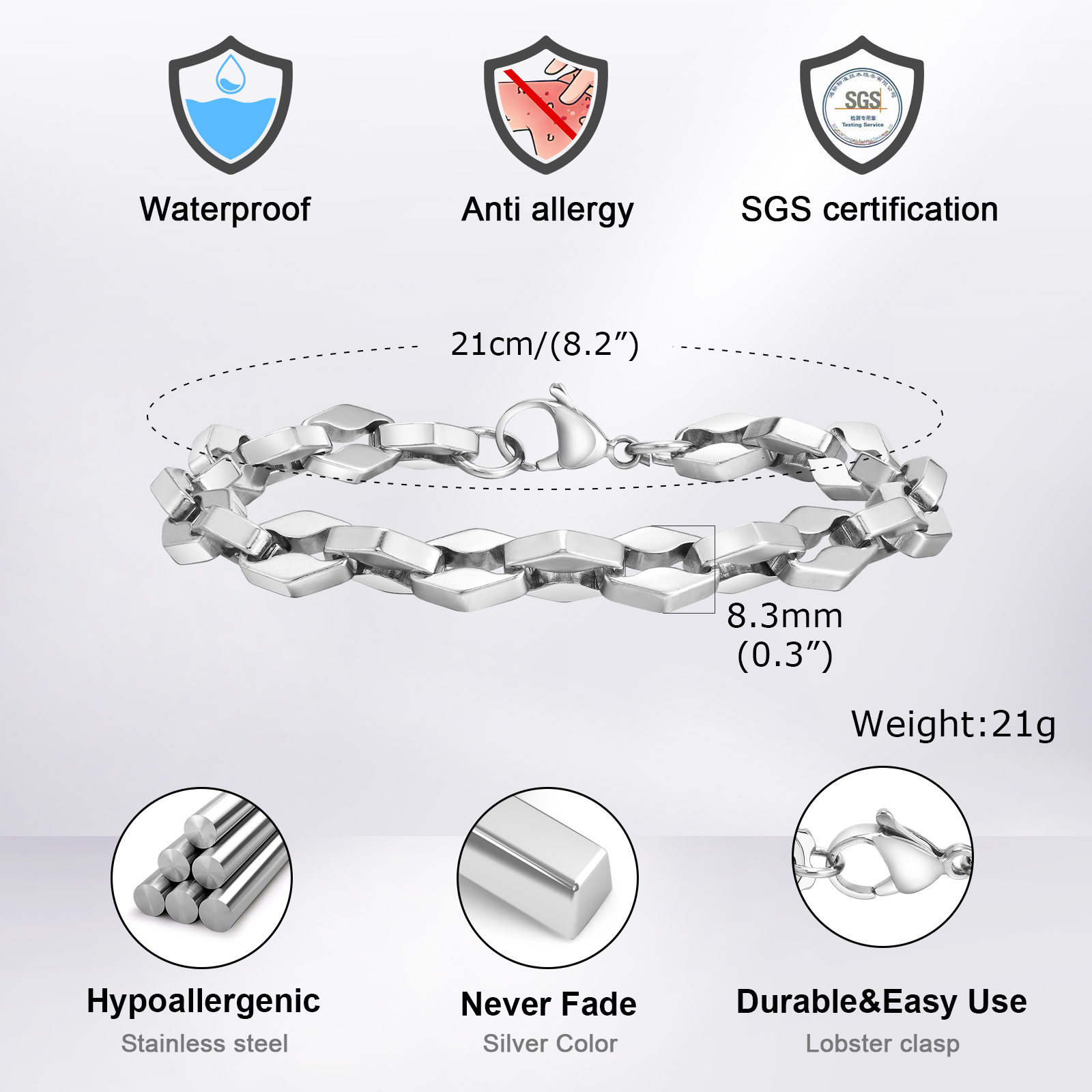 Vnox bracciali a catena a magl - Mens Fashion In 1980S recensione e prezzo