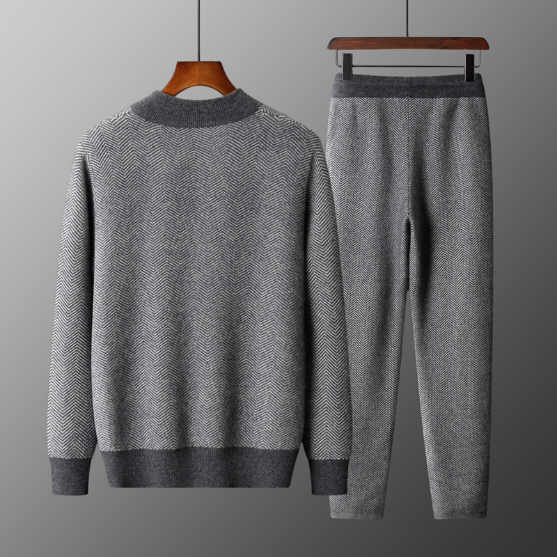 Set in 100% Lana Merino Jacqua - Knitted Cardigan Men recensione e prezzo